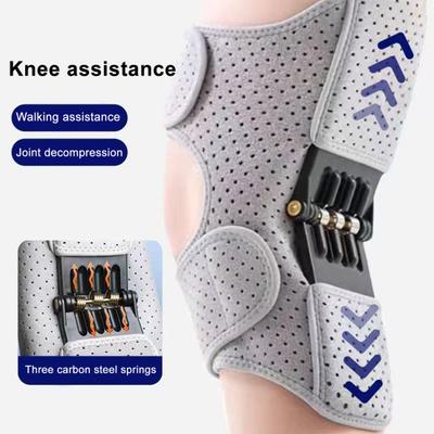 Knieorthese mit Federstütze Verstellbare Schmetterlingsflügel-Riemen Atmungsaktiver Knieschoner