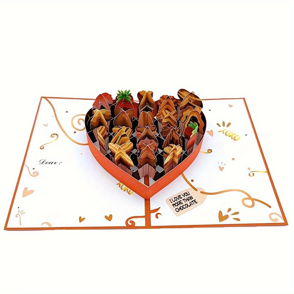 

1pc 3D Pop-up Creative Card Chocolate Love Card Anniversaries Mother s Day Cards Valentine s Day Birthday Party Supplies