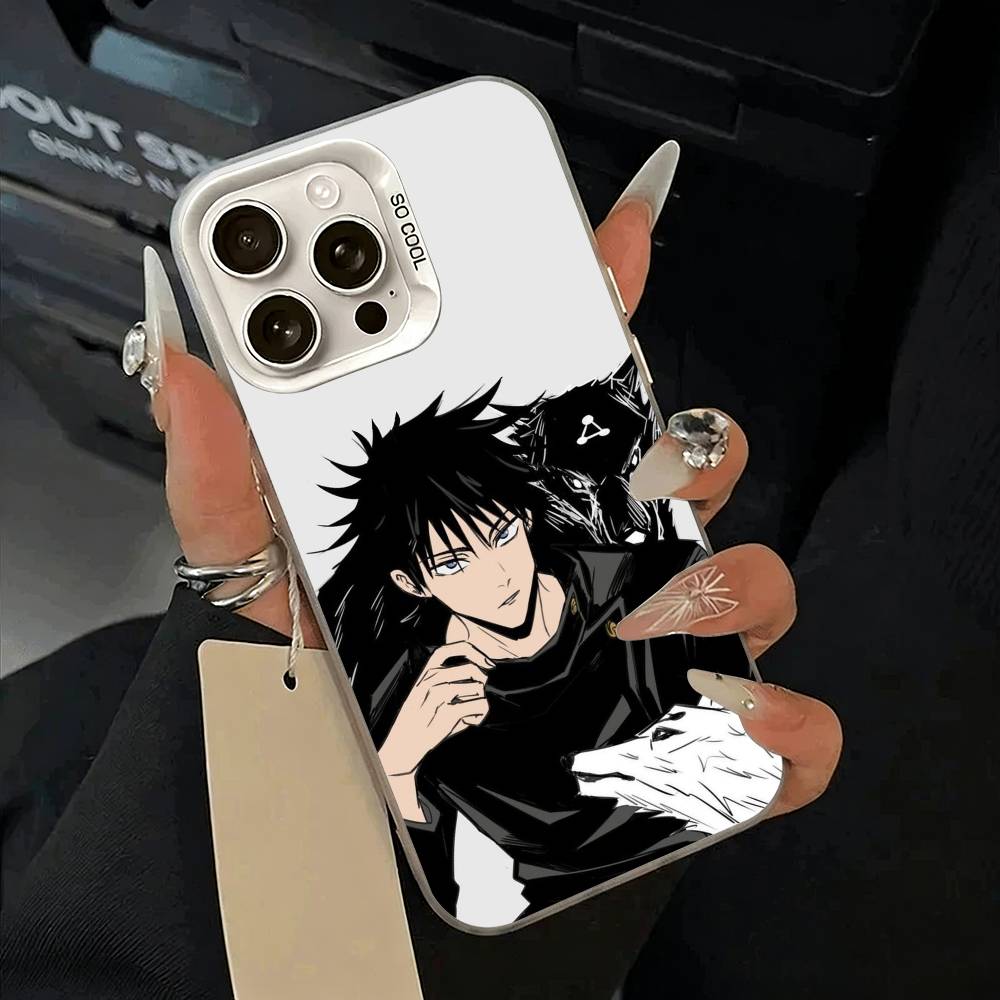 Megumi Fushiguro-J-Jujutsu- K-aisen Handyhülle Für iPhone 17,16,15,14,13,12,11 Plus,Pro Max,XS,weiße silberne Handyhülle