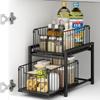 DAIWIN Storage Rack with 2 27cm Condiment Storage Large Capacity Kitchen Storage Gap Easy and Under-Sink Shelves, Wide, Drawer, Rack, Rack, Storage,