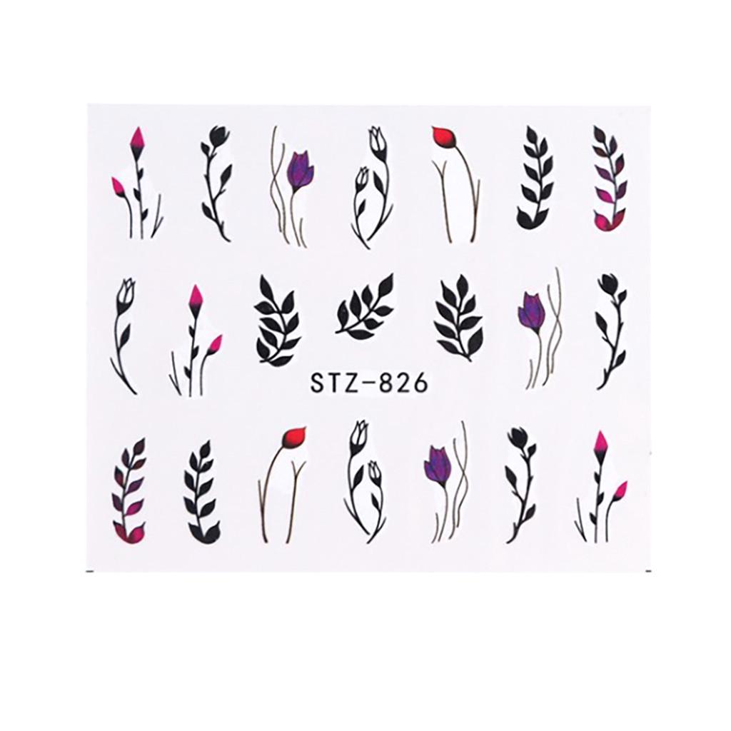  Water Transfer Sticker Decals Flower Leaf Summer DIY Manicure Decor