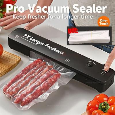 Automatic Small Food Vacuum Sealer Machine Premium Compact Food Packaging Plastic Sealers for Cooked Food Preservation