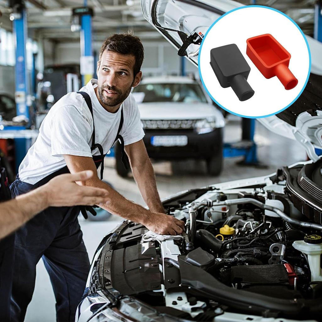 6Pcs Battery Terminal Cover, Battery Terminal Protector, Car Ulating Battery Cover, Soft Rubber Positive And Negative Poles Stud Covers Connector Top