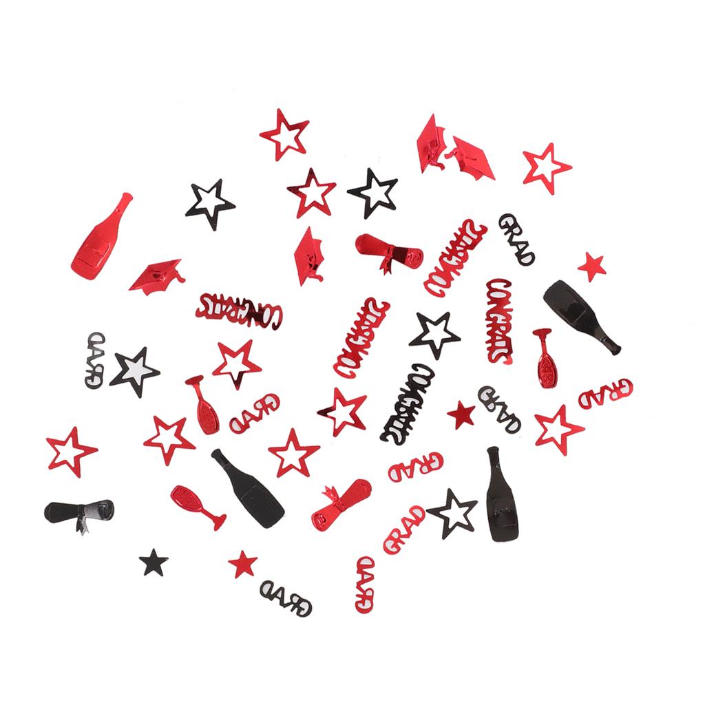 Graduation Confetti Black Red High Gloss Shiny 100g Graduation Party Confetti Party Decorations Supplies