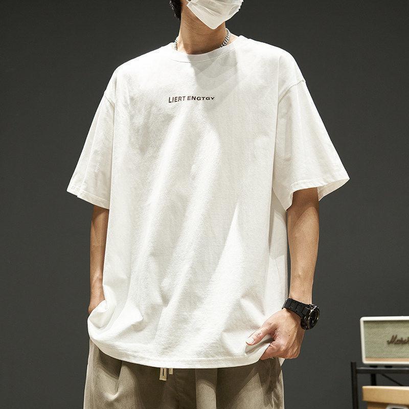 Cotton Fashion Brand Half Sleeved Short Sleeved T-shirt for Men Men's Fashion Versatile Shirt