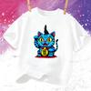 Summer Vintage KPop Demon Hunters Pet Tiger Cartoon Children T-Shirt Anime Short Sleeve Girl Boy Tee Shirt Cute Tops Kid Clothes