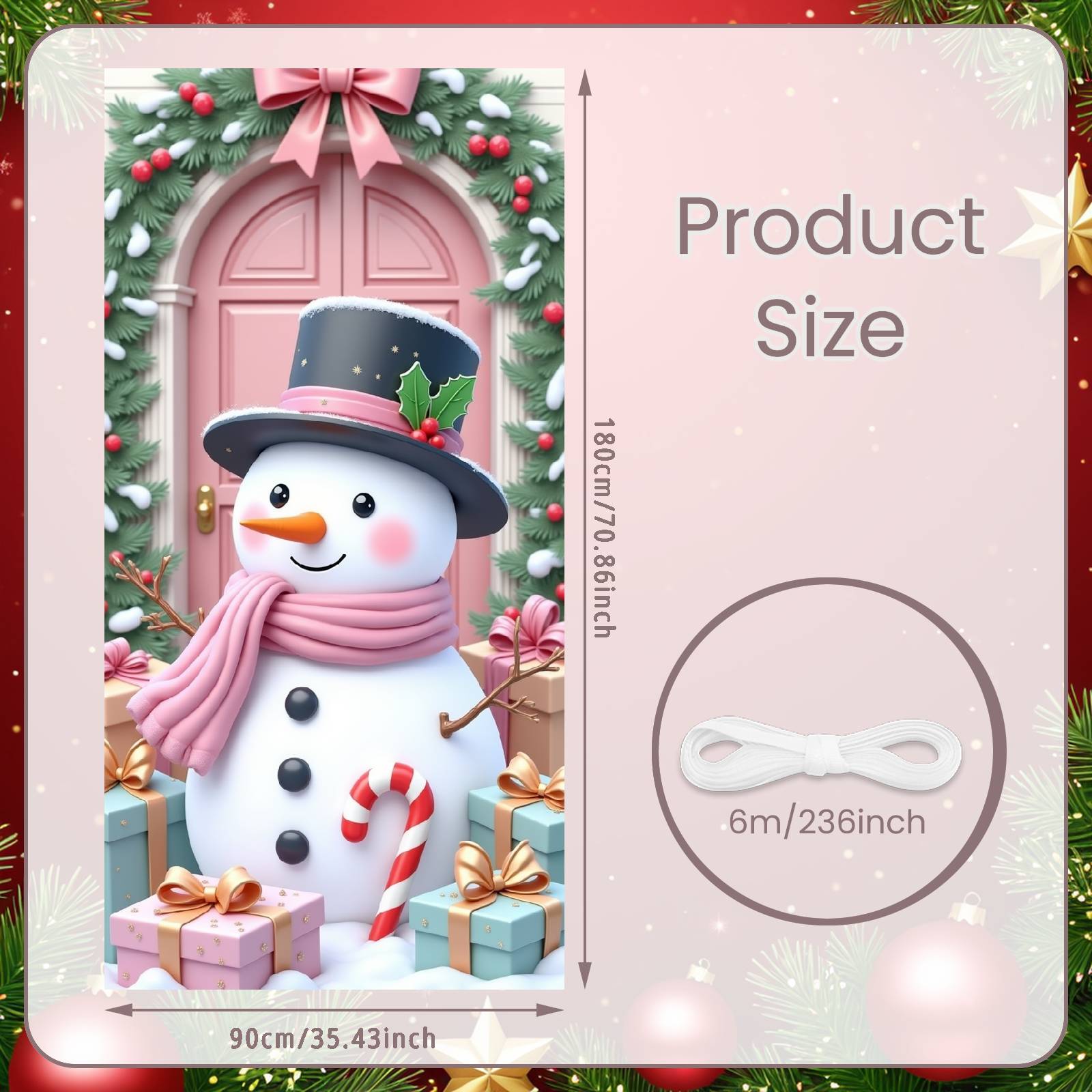 

Winter Background Red Berries Holiday Display Xmas Display Pink Bow Christmas Backdrop For Home Decor Festive Gathering Holiday