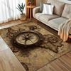 Vintage Map Compass Printing Carpet for Bedroom Living Room Bedside Sofa Floor Mat Modern Home Decor Area Rug Machine Wash