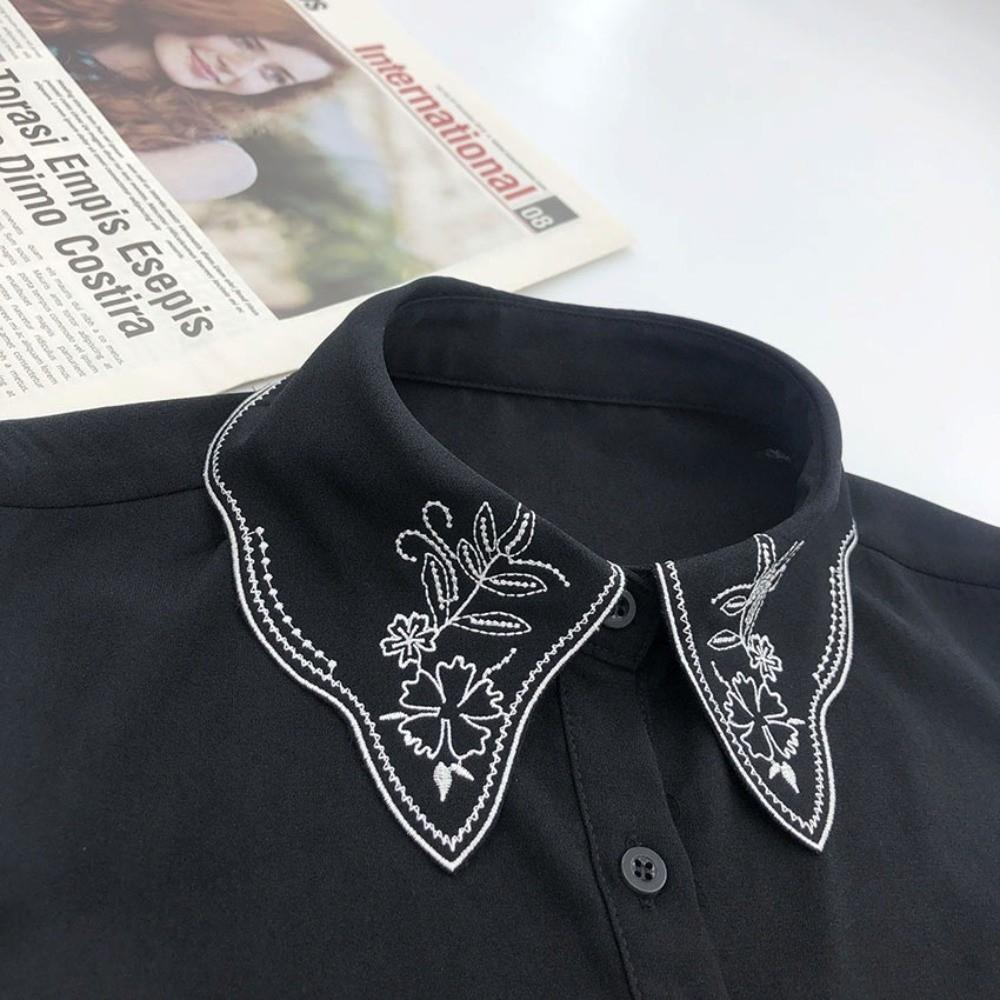 Classic Solid Color False Collar Chiffon Removable Lapel Shirt Fake Collar Detachable Women Neck Collars Clothes Accessory