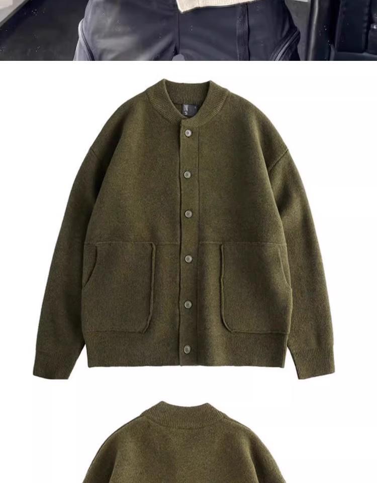 Men's Thick Knit Cardigan - Autumn Winter Solid Color Simple Sweater Coat