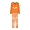 Family Matching Halloween Face Print Long Sleeve Pajama Set with Raglan Sleeves and Straight Leg Pants