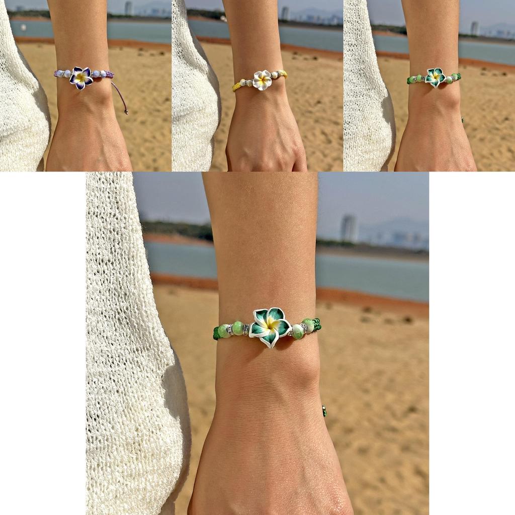 Elegant Soft Clay Floral Hand Chain For Women With Handcrafted Design And Trendy Look