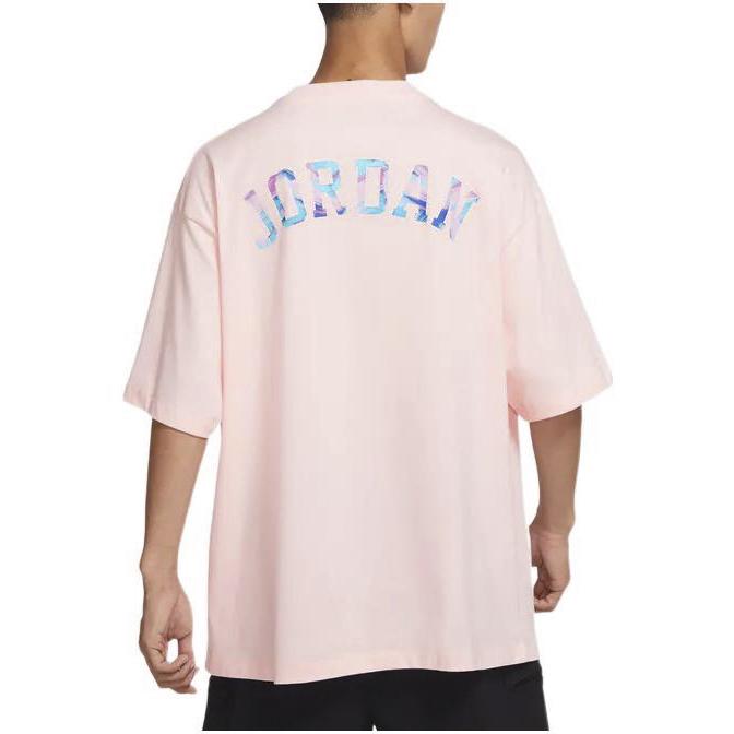 Jordan Solid Color Crew Neck Pullover With Brand Logo Print Short Sleeve T-Shirt Men Tops Light-Pink DX4251-610