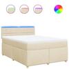 Maison Exclusive - Sommier à lattes de lit avec matelas Crème 140x190 cm Tissu
