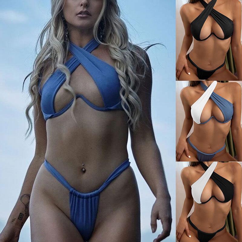 Ri Shang 2022 Women's Long Sleeve Sexy Sporty Split Swimsuit with European & American Style Print