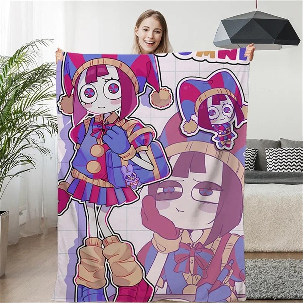 THE AMAZING DIGITAL CIRCUS Cartoon Blanket Warm Flannel Blankets Soft Cozy Blanket Sofa Travel Blanket Bed Linings Birthday Gift