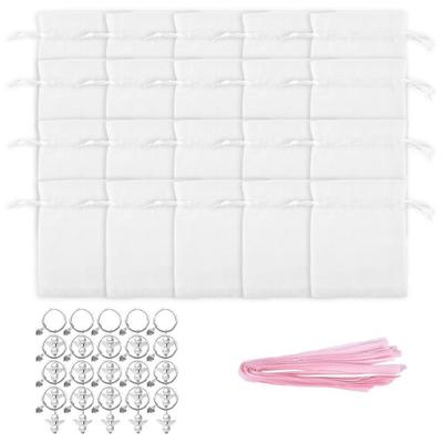 60 Pieces Fashionable Angelic Pendant Keychains Charm With Organzied Bags Decoration for Memorable Celebrations