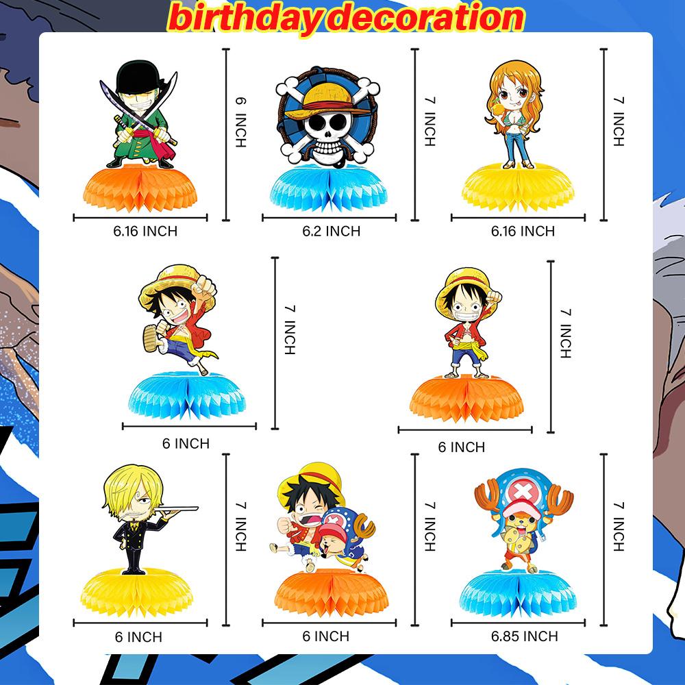 Dekoracje Urodzinowe One Piece Balon Luffy Zoro Jednorazowe Talerzyki Imprezowe Baner Dekoracja Tortu Torebki na Prezenty Chłopcy Akcesoria na Baby Shower