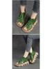 Jiechu Women's Summer Braided Hollow Sandals - Thick Sole, Breathable Candy Colors, Comfortable Roman Style