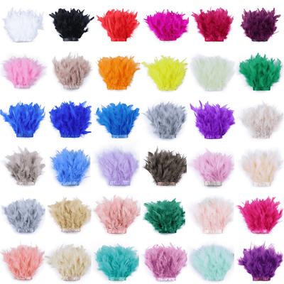 Feather10 Meters 32 Colors Dyed Turkey Feather Trim Fringe Stripped Feathers Ribbon Width 10-15cm for Dress Clothing Crafts Decoration