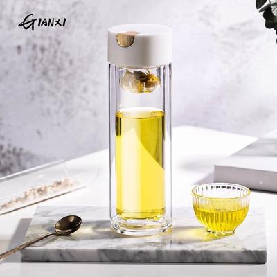 320ML Magnet Glasses Double-layer High Borosilicate Glass Cup With Lid Transparent Tea Water Separation Cups Drinkware