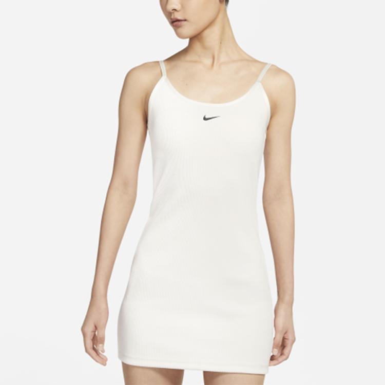 Nike Sportswear Solid Knit Bodycon Dress Women Dresses Ivory DM8878-118