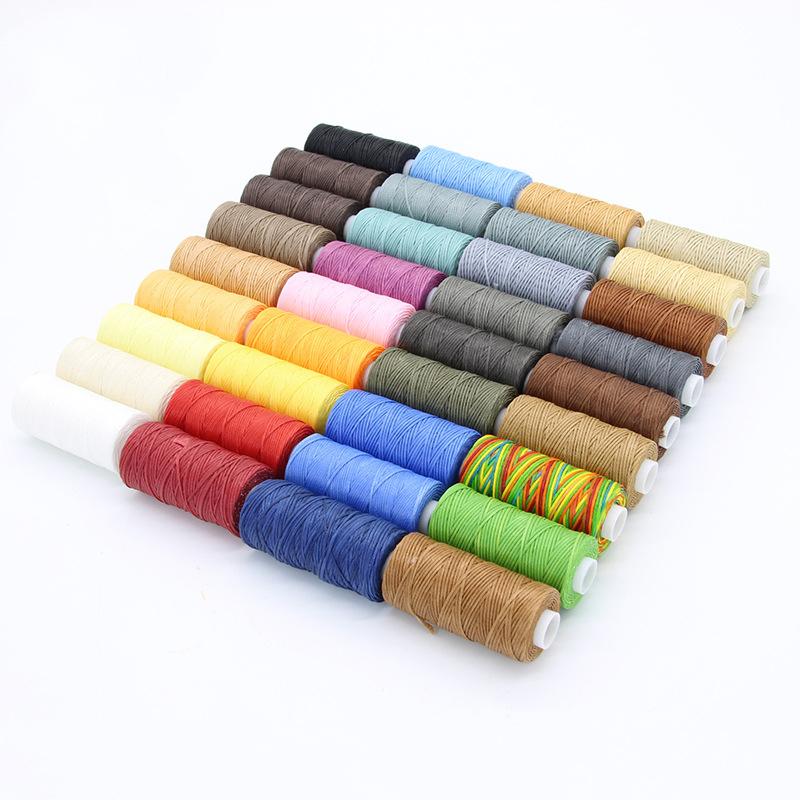 Hilo Encerado de 0,8 mm de Grosor para Cuero, Cordón Encerado para Manualidades DIY, Hilo para Coser a Mano, Hilo Plano Encerado para Coser