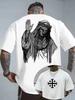 2026 Summer Men's Cotton White Cross Jesus Themed Printed Short Sleeved T ShirtCasual Versatile Soft Men's and Women's T-shirt