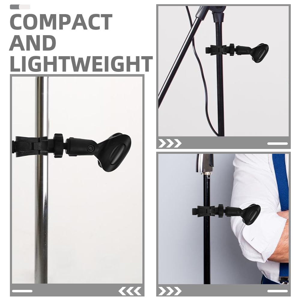 Alasum Microphone Clip Holder, Set of 2, Universal Microphone StandHandheld Microphone Extension Clip, U-Shaped Microphone Clip