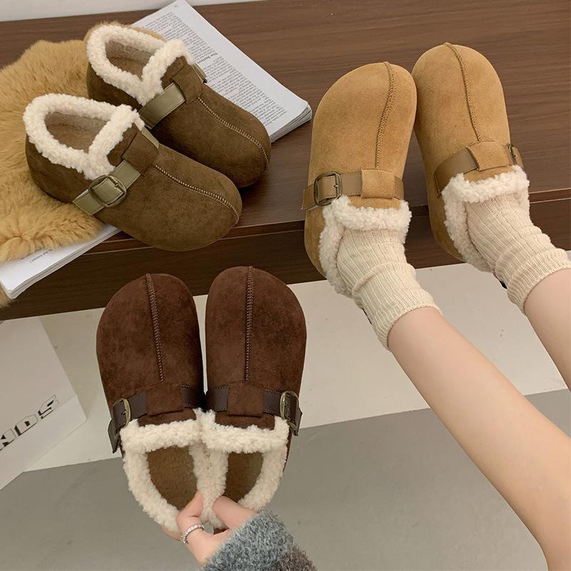 Women's thick-soled winter lightweight warm fur integrated plush snow boots non-slip wear-resistant casual sports cotton boots fur shoes