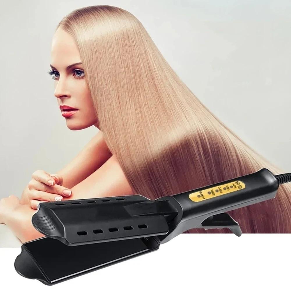 Temperature Adjustable Flat Iron Wide Plate Straightening Iron Professional Straightener  Travel