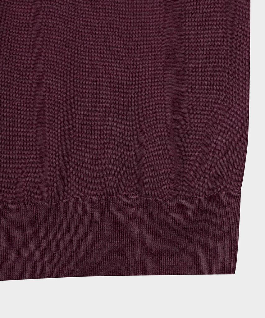 BROOKS BROTHERS Merino Wool Logo Polo Sweater (Burgundy) (Bbwtmnf301)