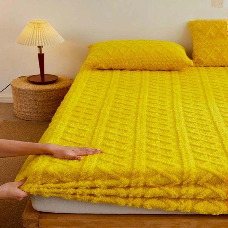 150x200/180x200/200x220cm Koralový Samet Prostěradlo Přehoz Mléčný Samet Ochranný Potah Matrace Zimní Plyšový Izolační Přehoz