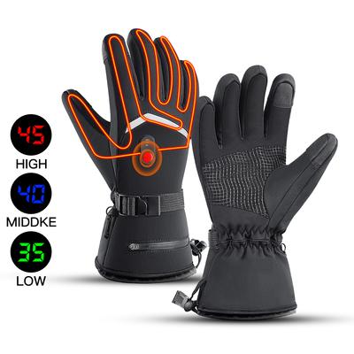 Electric Heated Gloves Motorcycle Winter Moto Heated Gloves Warm Waterproof Rechargeable Heating Thermal Gloves For Snowmobile