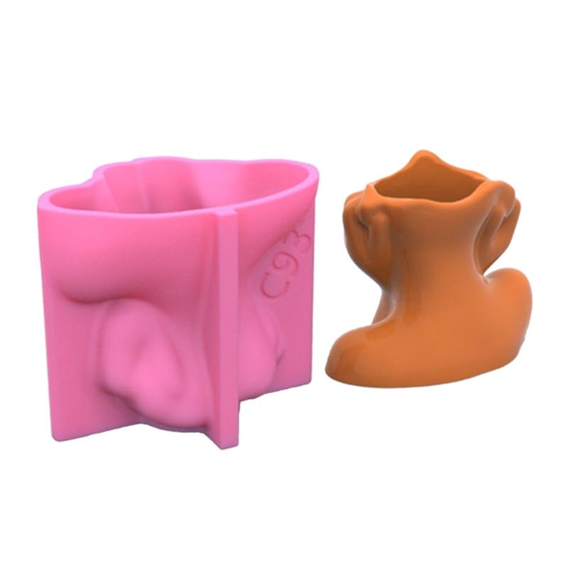 Succulents Flower Pot Resin Silicone Mold Suitable for Diy Garden Concrete Flower Pot Candle Holder Crafts Home Decor