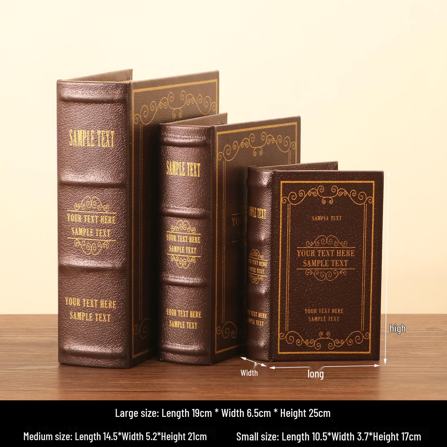 European Retro Wooden Book Storage: Vintage Ornament & Decorative Bookshelf Box Small