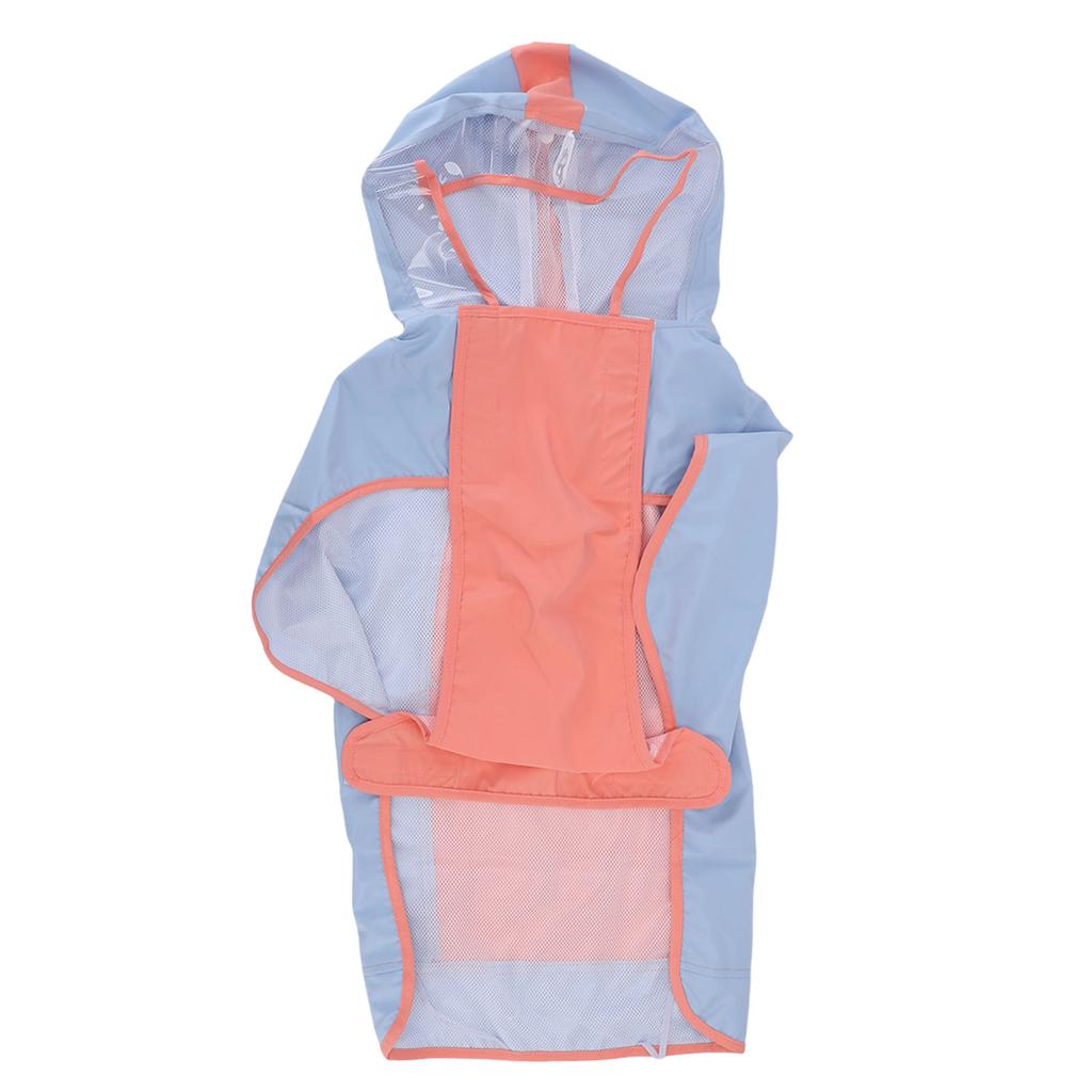 Large Dog Raincoat Windproof Waterproofing Pet Hooded Rain Jacket with Reflective Strap Convenient Leash Hole