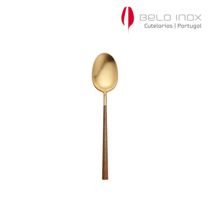 [belo inox] Neo Mahogany Gold Dessert Spoon