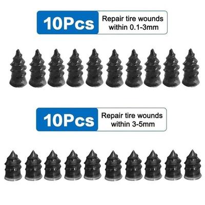 10pcs Car Vacuum Tire Repair Nails Truck Motorcycle Scooter Bike Tyre Puncture Repairing Rubber Nail Tools Tire Accessories
