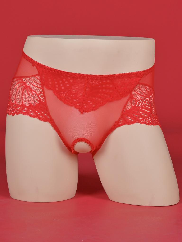 Sexy Open Crotch Panties Women Men Lace Transparent Briefs Erotic Crossdresser Underwear Sissy Gay Lingerie Underpant Knickers