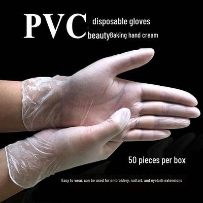 50 Disposable Milky White PVC Gloves for Tattooing, Beauty, Nail Art, and Eyelash Extensions