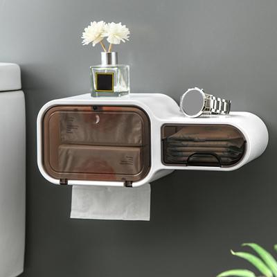 Boîte à mouchoirs étanche grande capacité, fixation murale, sortie de papier lisse, étagère murale pour papier toilette, fournitures de salle de bain