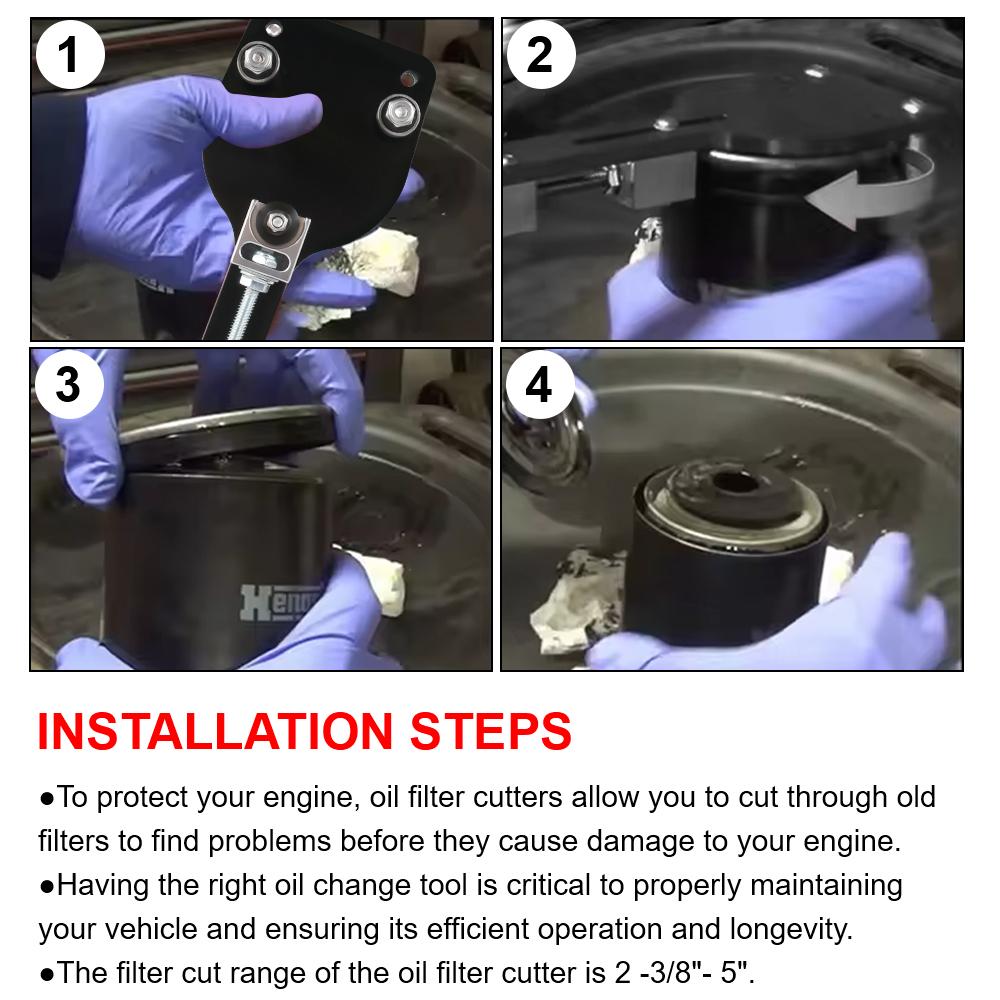 Black Auto Cutting Car Accessories Fit 1PC Aluminum For Range 2-3/8" - 5" Replace 77750 Adjustable Oil Filter Cutter Tool