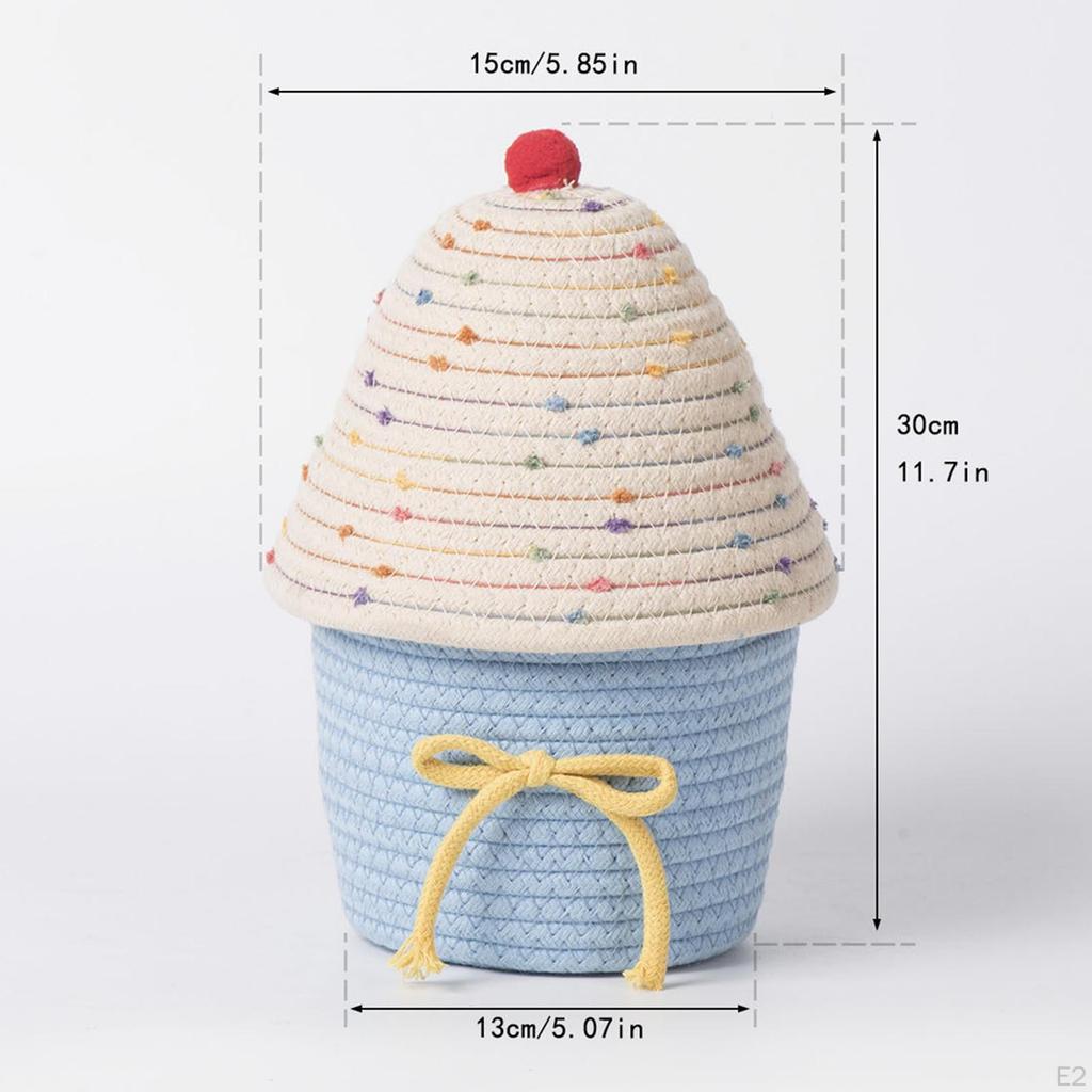 Cotton Rope Woven Basket Desktop Organizer Creative Decorative Home Supplies Organiser Snack Holder