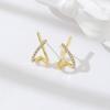 Modische Steinchen-Kreuz-Steckohrringe für Damen Zierlich Einfach Minimalistisch Ohrring Modeschmuck Partygeschenke