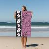 1PC Fierce Floral & Leopard Print Beach Towel Summer Vacation Essential Poolside Accessory Perfect Gift for Beach Lovers