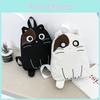 Cute Cat Backpack For Students Korean Style Canvas Bag With Hidden Zipper Pockets And Phone Compartment