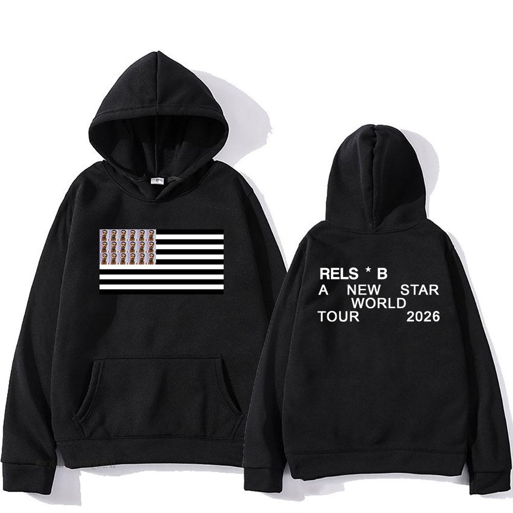 A NEW STAR WORLD TOUR 2026 Hoodies Singer RELS B Printing Sweatshirts Long Sleeve Winter Fleece Pullover Unisex Streetwear