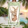 Peter Rabbit Beach Towel, Personalized Custom Text, Quick Dry Soft Large Towel For Swimming Pool Travel