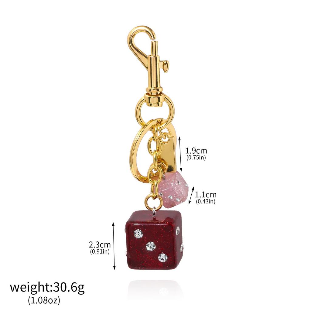 Fashionable Irregular Shape Dice Billiard Bag Pendant Metal Keychain - Hot Selling